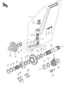 KX 125 A [KX125] (A6) [KX125] drawing KICKSTARTER MECHANISM -- 80 A6- -