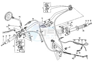 SUPERCITY 125 drawing HANDLEBAR-DRIVE CONTROLS