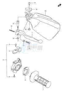 RMX250 (E1) drawing RIGHT HANDLE LEVER