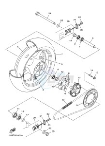 XJ6S 600 DIVERSION (S-TYPE) (36CD) drawing REAR WHEEL