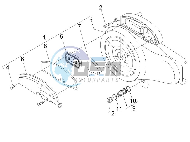 Flywheel magneto cover - Oil filter