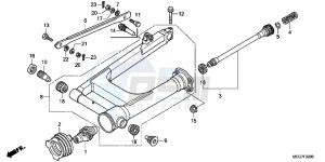 VT750CSC drawing SWINGARM ( VT750C2B/ C2S/ CS/ C/ CA)