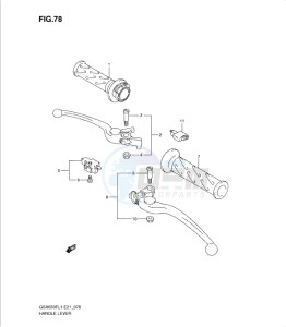 GSXF650 drawing HANDLE LEVER (GSX650FL1 E24)