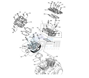 XV A MIDNIGHT STAR 1900 drawing CYLINDER HEAD