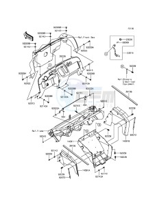 MULE 610 4x4 KAF400AGF EU drawing Frame Fittings(Front)