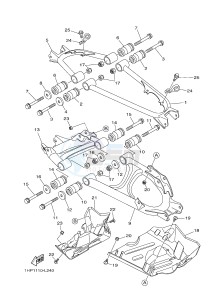 YFM700FWAD YFM7FGPB GRIZZLY 700 EPS (1HPD 1HPE) drawing REAR ARM