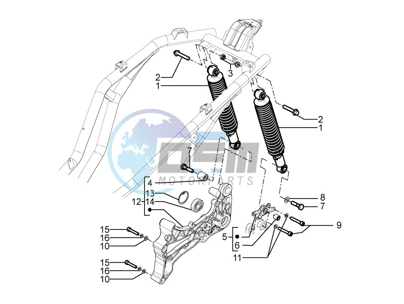 Rear suspension - Shock absorber/s