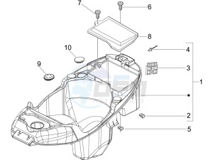 Liberty 50 4t Sport drawing Helmet box - Undersaddle