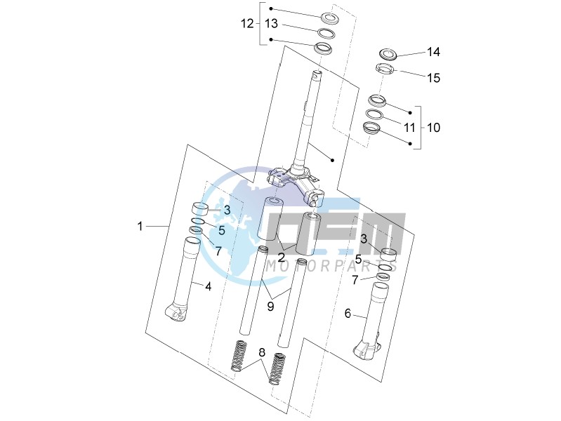 Fork steering tube - Steering bearing unit