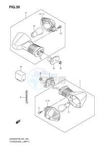 GSX650F (E2) Katana drawing TURNSIGNAL LAMP