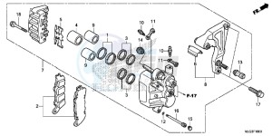 GL1800BF F6B Bagger - GL1800BF UK - (E) drawing REAR BRAKE CALIPER