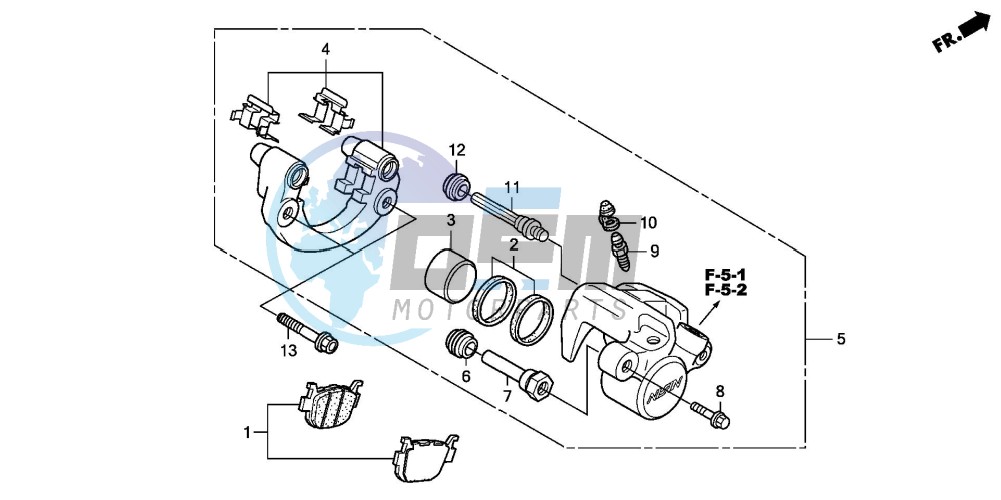 REAR BRAKE CALIPER (FES1257/A7)(FES1507/A7)