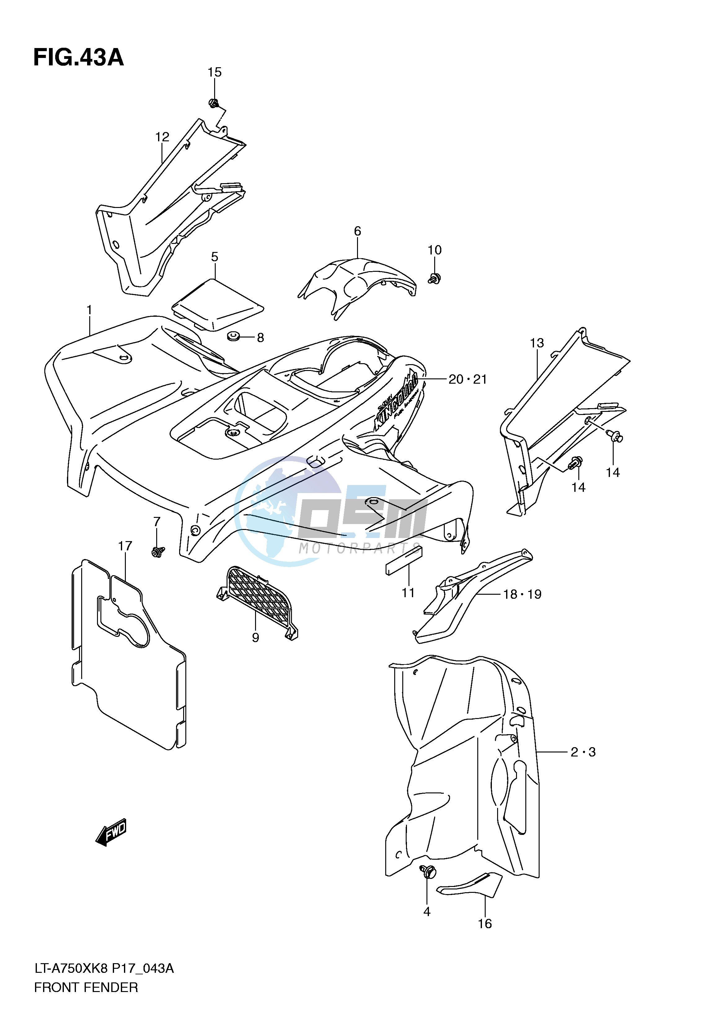 FRONT FENDER (LT-A750XZK8 XZK9 P17)