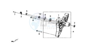 JOYMAX 300I drawing REAR FORK - REAR SUSPENSION