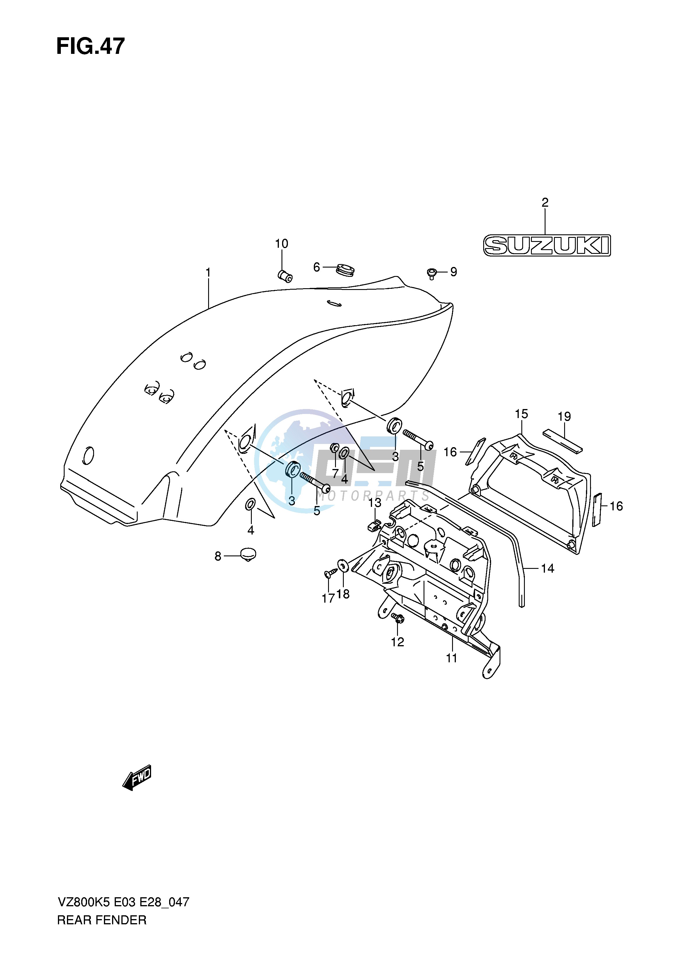 REAR FENDER (VZ800)