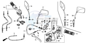 CB250 TWO FIFTY drawing HANDLE LEVER/SWITCH/ CABLE