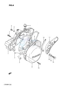 LT250R (E28) drawing CRANKCASE COVER (MODEL F G)