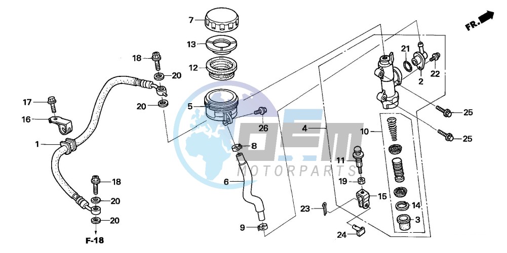 RR. BRAKE MASTER CYLINDER