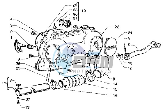 Kickstarter-crankcase cooling