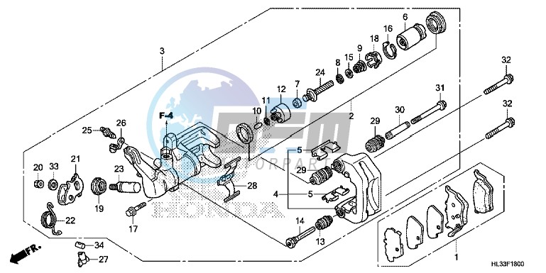 REAR BRAKE CALIPER