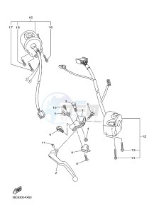 XJ6SA 600 DIVERSION (S-TYPE, ABS) (36DE 36DG) drawing HANDLE SWITCH & LEVER