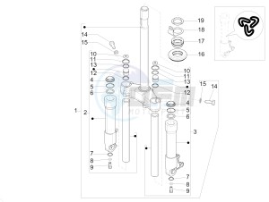 Zip 100 4T 2011-2014 (VieTnam) drawing Fork steering tube - Steering bearing unit