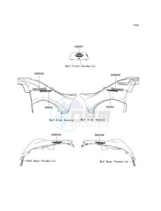 KVF 750 E [BRUTE FORCE 750 4X4I NRA OUTDOORS] (E8F-E9FA) E8F drawing DECALS-- C.H.GREEN- --- E8F_E9F- -