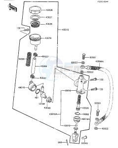 ZX 750 A [GPZ 750] (A1-A2) [GPZ 750] drawing REAR MASTER CYLINDER