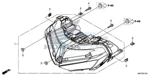 CBR1000S1H 2ED - (2ED) drawing HEADLIGHT