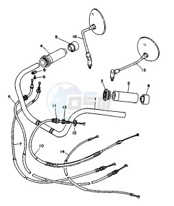 XV VIRAGO 11000 drawing STEERING HANDLE -CABLE