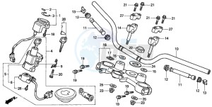 XL650V TRANSALP drawing HANDLE PIPE/TOP BRIDGE