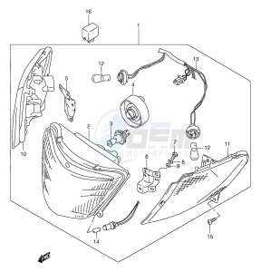 AN250 (E2) Burgman drawing FRONT COMBINATION LAMP (MODEL W X Y E2)