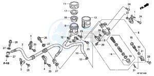 TRX450ERC drawing RR. BRAKE MASTER CYLINDER