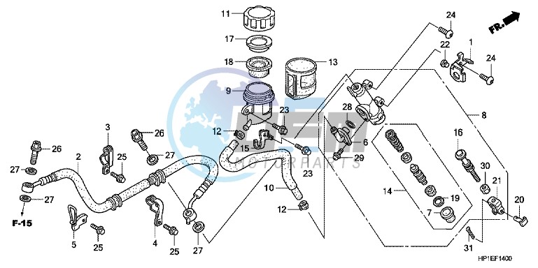 RR. BRAKE MASTER CYLINDER