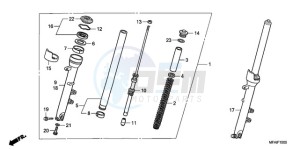 CBF1000S9 France - (F / ABS CMF) drawing FRONT FORK