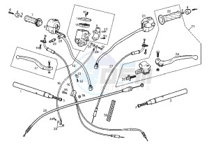 GPR RACING -125 cc drawing HANDLEBAR-DRIVE CONTROLS