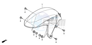 CB600F HORNET S drawing FRONT FENDER (CB600F5/6)