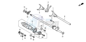 CBR1100XX SUPER BLACKBIRD drawing GEARSHIFT DRUM