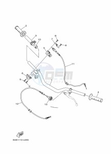 YZ85LW YZ85 (B0GB) drawing STEERING HANDLE & CABLE