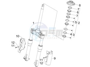 Beverly 125 Tourer e3 drawing Fork steering tube - Steering bearing unit