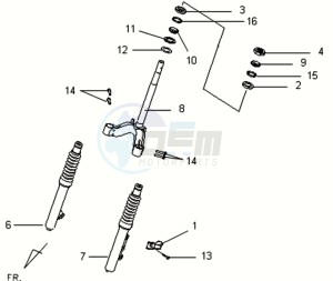 VS 125 drawing FRONT FORK/ STEERING HEAD BEARING