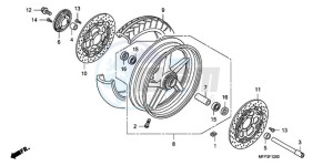 CB1300SA9 France - (F / ABS BCT CMF MME TWO) drawing FRONT WHEEL