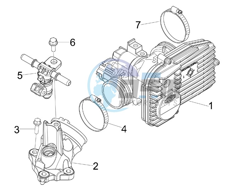 Throttle body - Injector - Union pipe