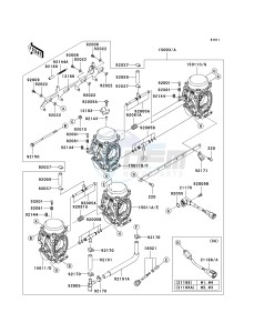 ZX 900 F [NINJA ZX-9R] (F1-F2) [NINJA ZX-9R] drawing CARBURETOR