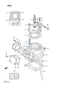 RM125 (E2) drawing CYLINDER (MODEL K)