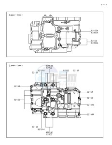 NINJA 650 EX650KHF XX (EU ME A(FRICA) drawing Crankcase Bolt Pattern