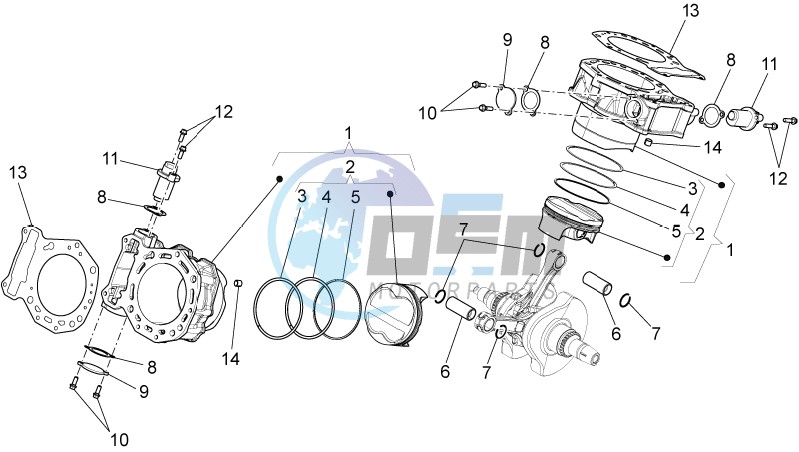 Cylinder with piston