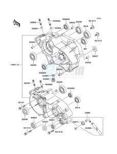 KX65 KX65A9F EU drawing Crankcase