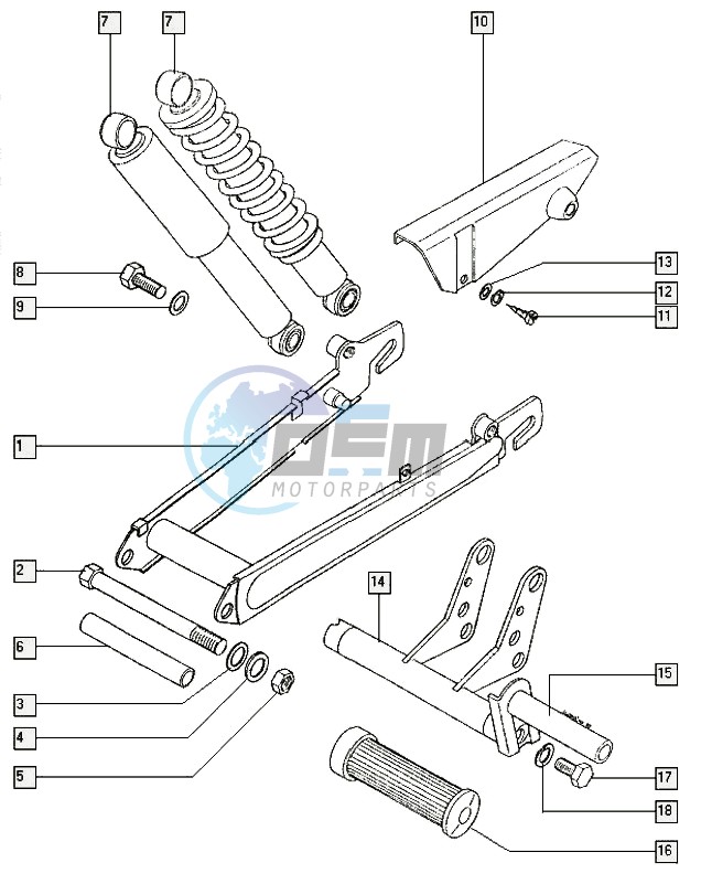 Swinging arm