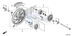 GLR1251WHH UK - (E) drawing REAR WHEEL